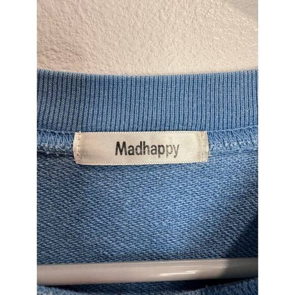 MadHappy Campus Essentials Cropped Blue Crewneck Small - Picture 4 of 7